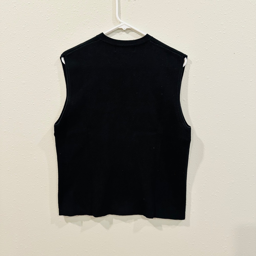 Banana Republic Mens‎ Black V Neck Sleeveless Sweater Vest Cotton Size M classic - Picture 4 of 11